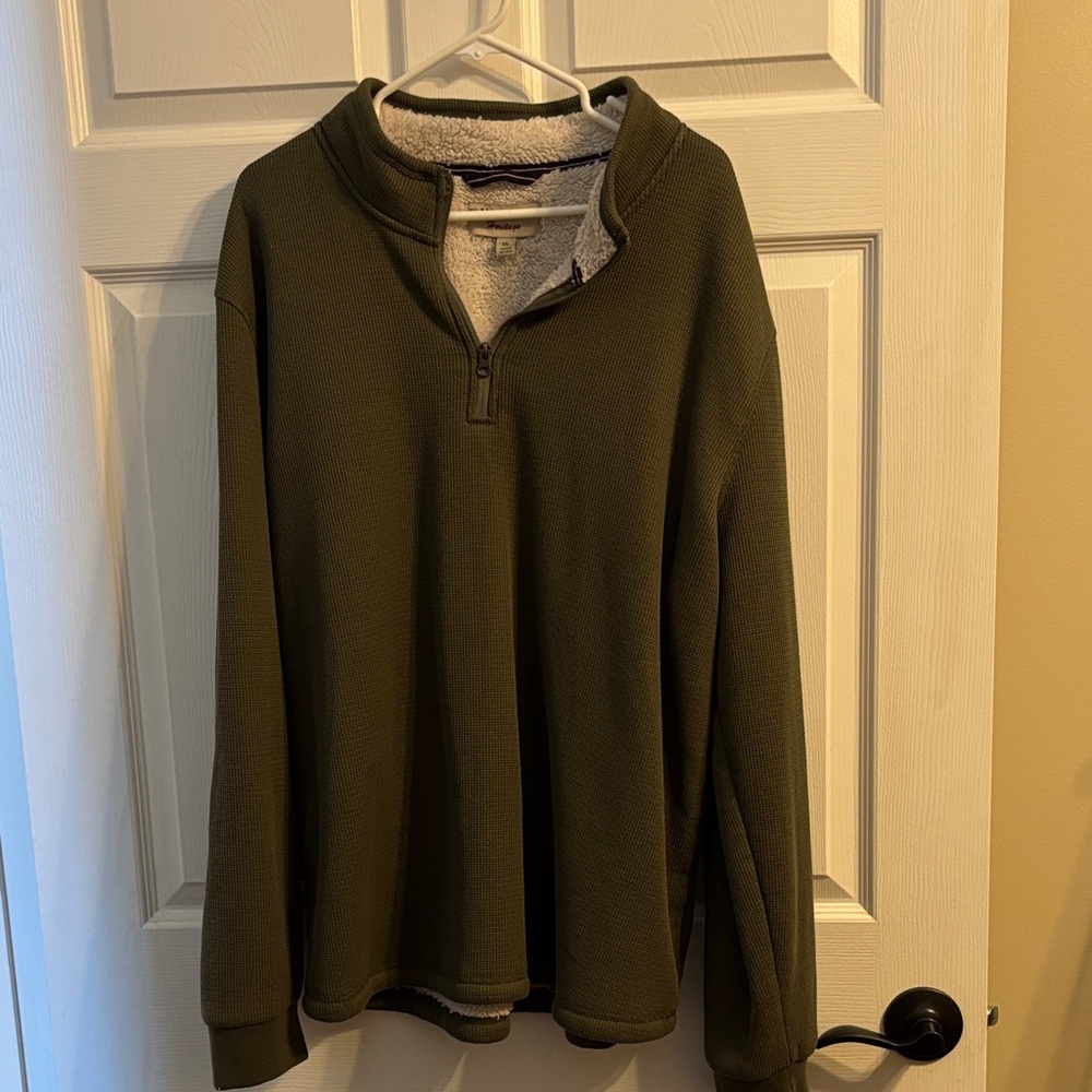 Men's Forest Green Zip-Up Sweater
